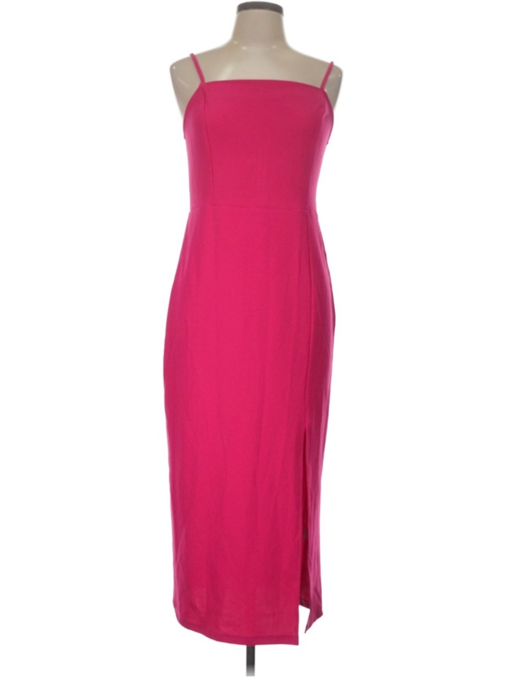 MELLODAY Hot Pink Maxi Slip Dress with Spaghetti Straps